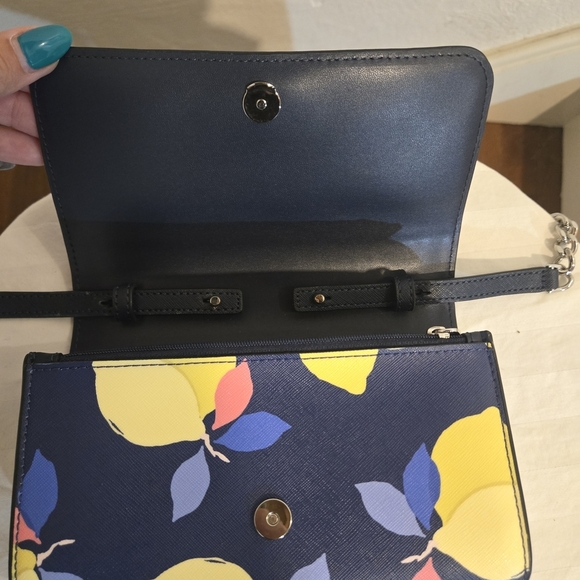 Kate Spade Blue Lemon Print Crossbody Bag - Picture 3 of 5
